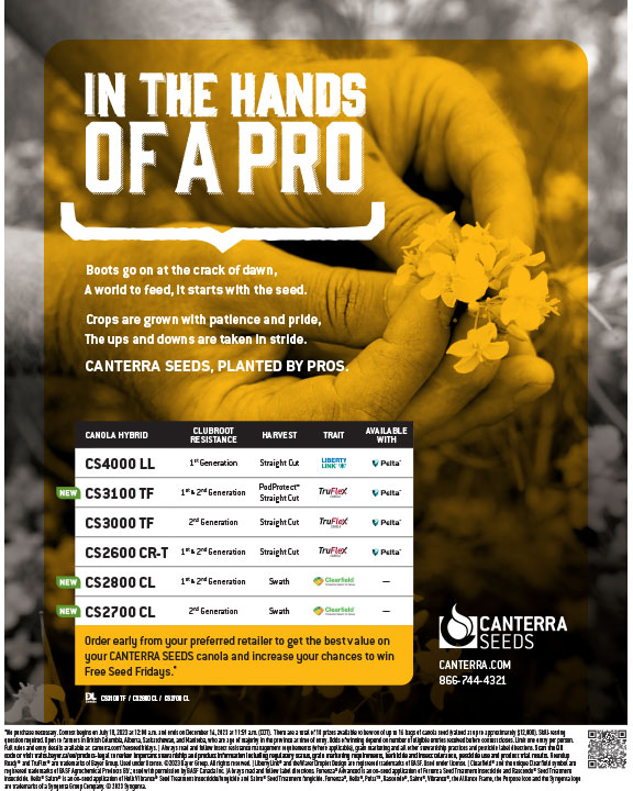 CANTERRA SEEDS - In the Hands of a Pro Print Advertisement