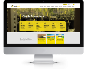 The Canola Council site homepage, displayed on an iMac.